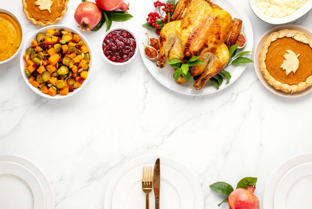 Thanksgiving traditional festive food background