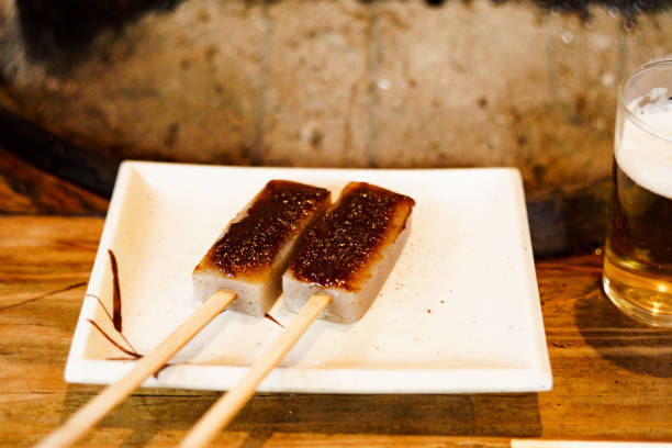 two konnyaku miso (konjac miso) in a row. - cooked in a row traditional culture indoors photos et images de collection