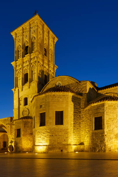 Church of Saint Lazarus (Agios Lazaros) in Larnaca at night, Cyprus