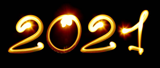 istock Happy 2021 year - Light painting 1282329403