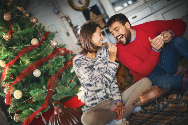 istock Young couple spending Christmas together. 1282331409