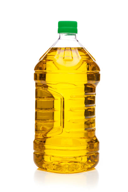 istock Cooking oil bottle isolated on white background 1282331445