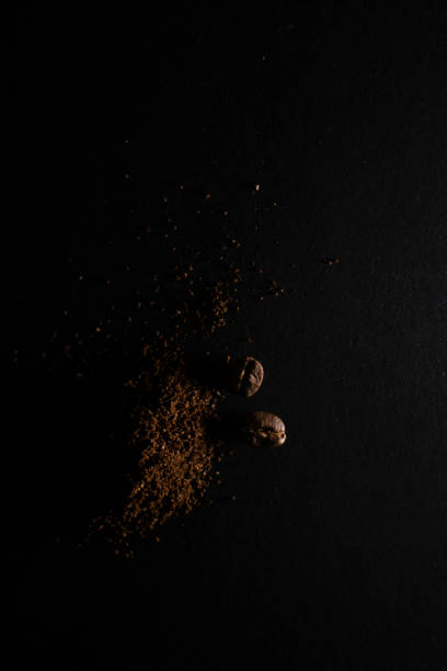 istock Coffee beans on black background. Coffee photo. 1282334170