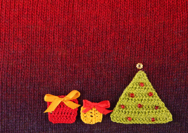 istock Christmas handmade knitted postcard 1282335365