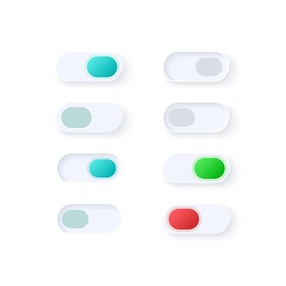 Active And Inactive Switches Ui Elements Kit Stock Illustration ...
