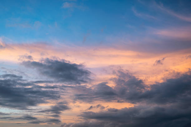 istock Beautiful colorful sky with clouds at sunset 1282337684