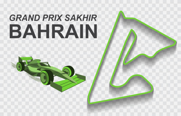 ilustrações, clipart, desenhos animados e ícones de pista de corrida do grande prêmio do bahrein para a fórmula 1 ou f1. pista de corrida detalhada ou circuito nacional - grand prix