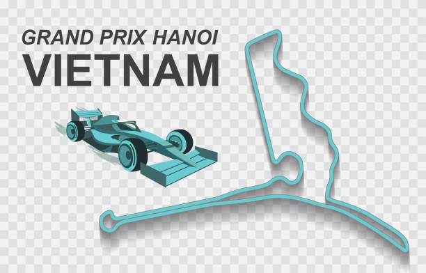ilustrações, clipart, desenhos animados e ícones de pista de corrida do grande prêmio do vietnã para a fórmula 1 ou f1. pista de corrida detalhada ou circuito nacional - grand prix