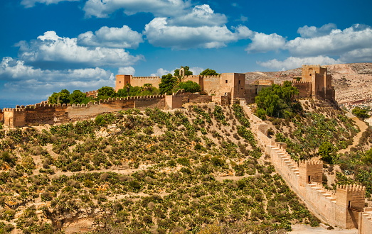 View of the Alcazaba of Almeria in Almeria, Spain