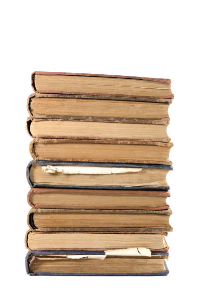 istock A stack of old books isolated on a white background. 1282344767