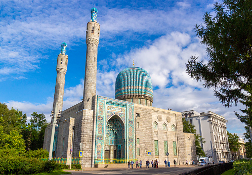 Saint Petersburg, Russia - 14 August, 2020: Saint Petersburg Mosque.