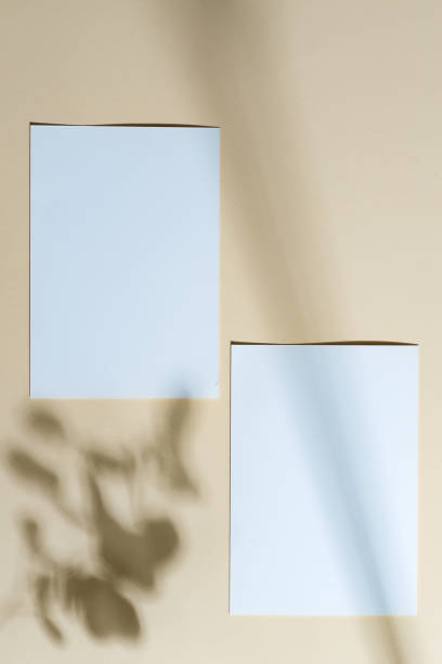 istock Mockup paper card with shadow on a beige background. 1282346034