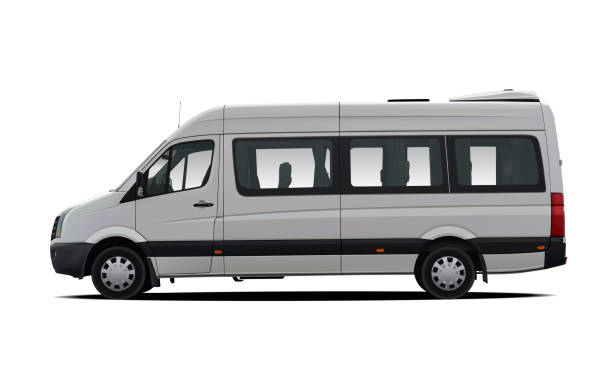 minibus in vector profile of business minibus in vector charter stock illustrations