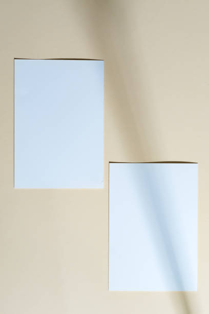 istock Mockup paper cards with shadow on a beige background. 1282350447