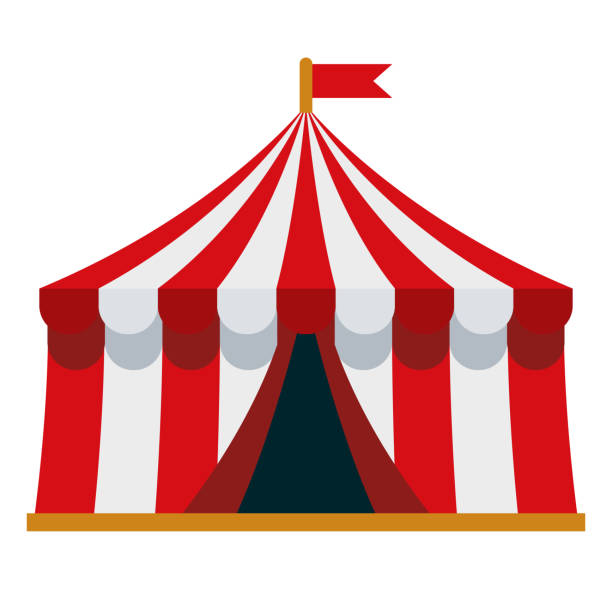 ikona namiotu cyrkowego na przezroczystym tle - circus circus tent carnival tent stock illustrations