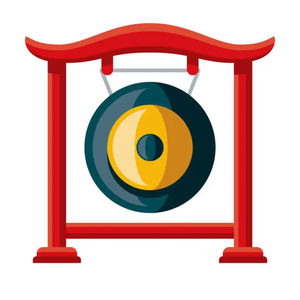 Vector illustration of Gong Icon on Transparent Background