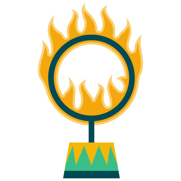 Ring of Fire Icon on Transparent Background A flat design icon on a transparent background (can be placed onto any colored background). File is built in the CMYK color space for optimal printing. Color swatches are global so it’s easy to change colors across the document. No transparencies, blends or gradients used. Ring Of Fire stock illustrations