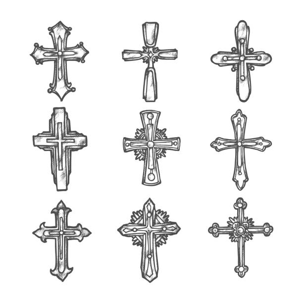 73 Drawing Of A Medieval Cross Tattoos Illustrations & Clip Art - iStock