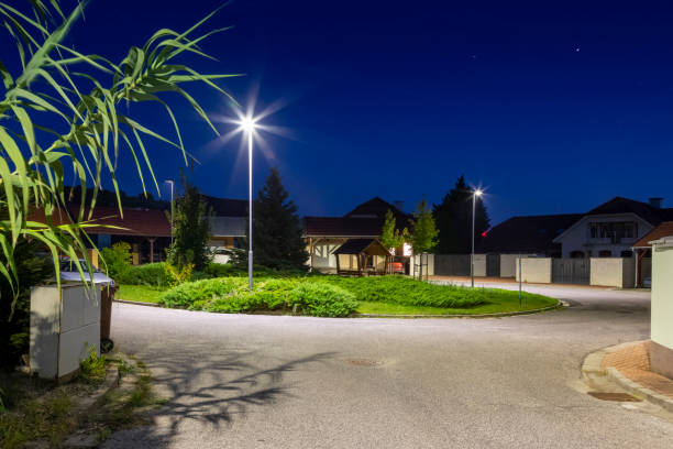 istock modern led illumination on quiet residential area 1282353016
