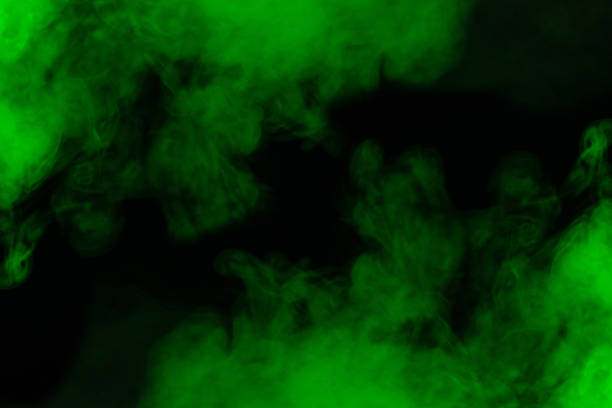 istock Green steam on a black background. 1282356919