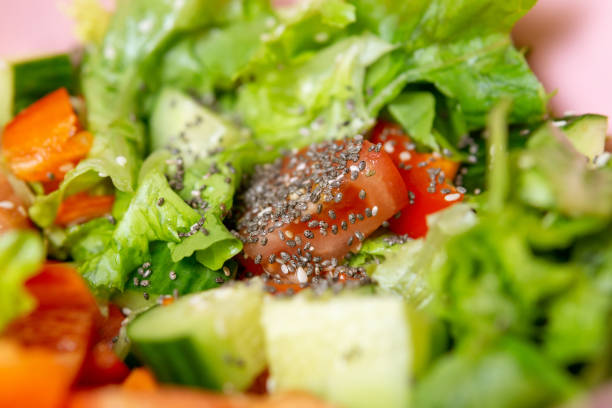 istock salad with tomatoes and cucumbers Chia seeds selective focus 1282356977