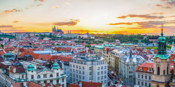 istock Panorama of Prague Old Town historical centre 1282361439
