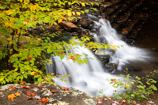 Waterfalls along creek at Hickory Runs State Park, Pennsylvania, USA