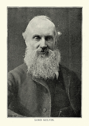 Vintage photograph of William Thomson, Lord Kelvin, a British mathematical physicist and engineer born in Belfast. Professor of Natural Philosophy at the University of Glasgow for 53 years