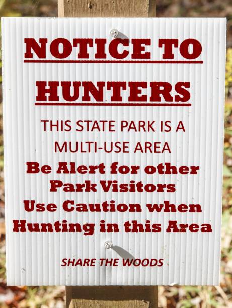 istock Sign -- Notice To Hunters, This State Park Is A Multi-Use Area 1282368898