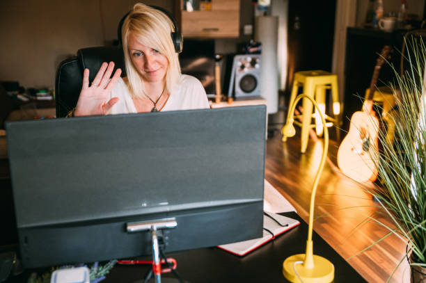 istock Home Office. Online Meeting 1282373022