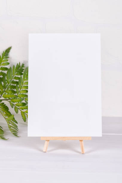istock Greenery empty card mock up for wedding invitation, greeting card, place card 1282375349
