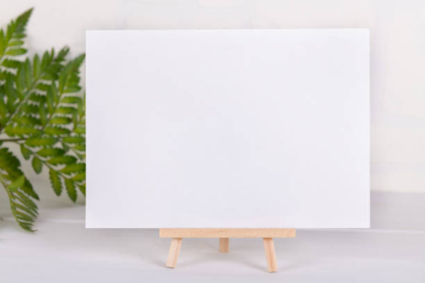 istock Greenery empty card mock up for wedding invitation, greeting card, place card 1282375436
