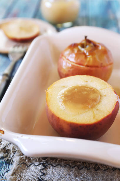 istock Baked apples with salted caramel 1282377499