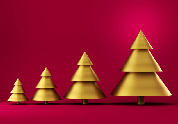 istock New year background. Colorful minimal 3d illustration. Christmas tree 1282379018