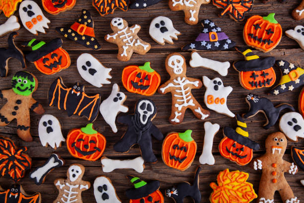 istock Halloween homemade gingerbread cookies full frame 1282379207