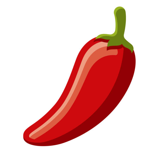 Chili Pepper Icon on Transparent Background A flat design icon on a transparent background (can be placed onto any colored background). File is built in the CMYK color space for optimal printing. Color swatches are global so it’s easy to change colors across the document. No transparencies, blends or gradients used. serrano chili pepper stock illustrations