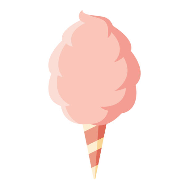 Cotton Candy Icon on Transparent Background A flat design icon on a transparent background (can be placed onto any colored background). File is built in the CMYK color space for optimal printing. Color swatches are global so it’s easy to change colors across the document. No transparencies, blends or gradients used. candyfloss stock illustrations
