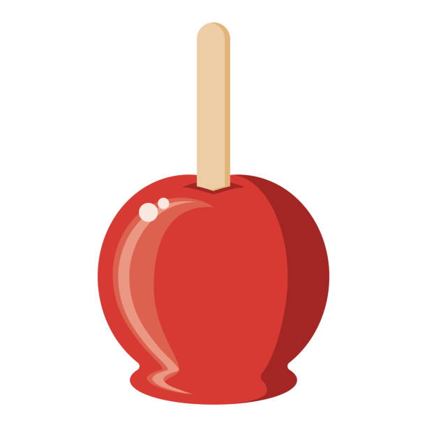 Candy Apple Icon On Transparent Background Stock Illustration - Download  Image Now - Popsicle Stick, Taffy Apple, Apple - Fruit - iStock