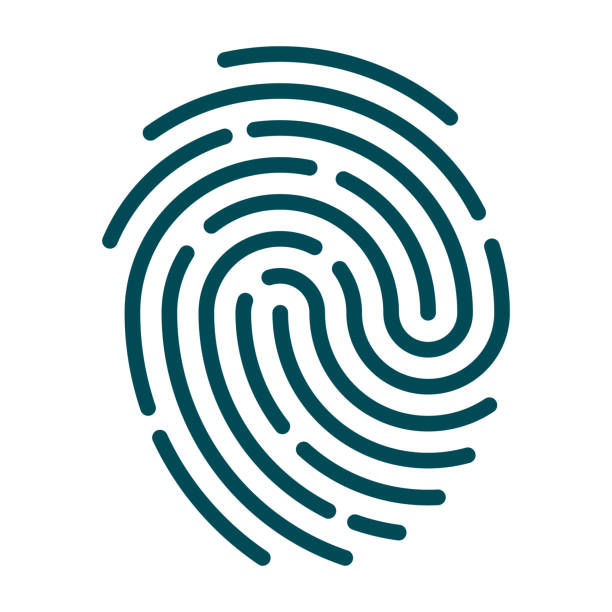 ilustrações de stock, clip art, desenhos animados e ícones de fingerprint icon on transparent background - fingerprint