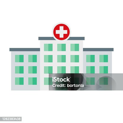 istock Hospital Icon on Transparent Background 1282383438