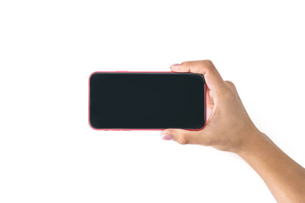 istock Female hand holding cell phone 1282386136
