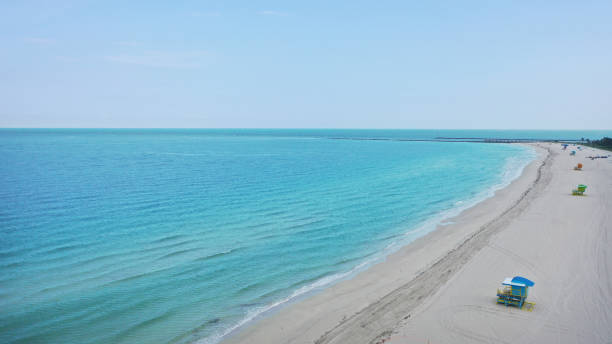 Empty Miami beach due to Covid-19 restrictions