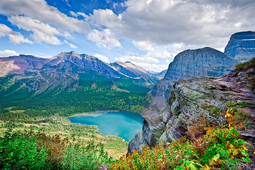 Landscape photograph of the Going to the Sun Road in Glacier National Park, Montana.