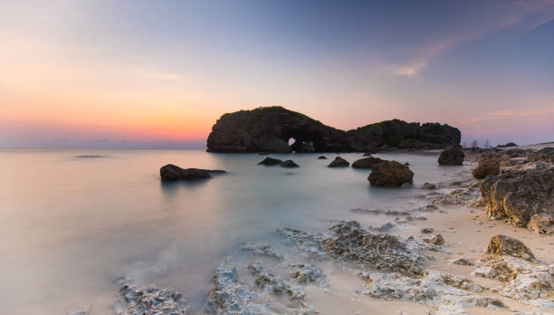 istock Pink and purple sunset seascape Okinawa 1282393390