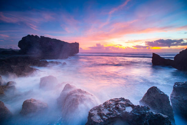 istock Pink and purple sunset seascape Okinawa 1282393393