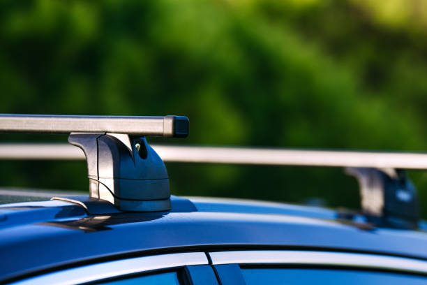 Lockable roof rack on station wagon or estate car Lockable roof rack on station wagon or estate car. High quality photo rail car stock pictures, royalty-free photos & images