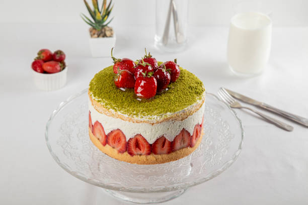 istock Gluten-free Strawberry and Chocolate Cake on a White Background 1282401338