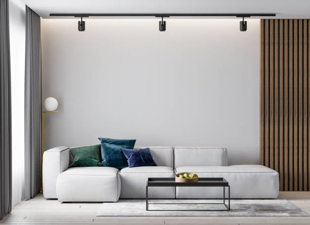 istock Interior Living Room Wall Mockup 1282402948