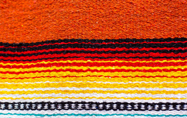 istock Traditional Vibrant Mexican Striped Wool Blanket 1282405638