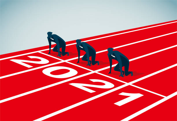 подготовка - business sport competition starting line stock illustrations